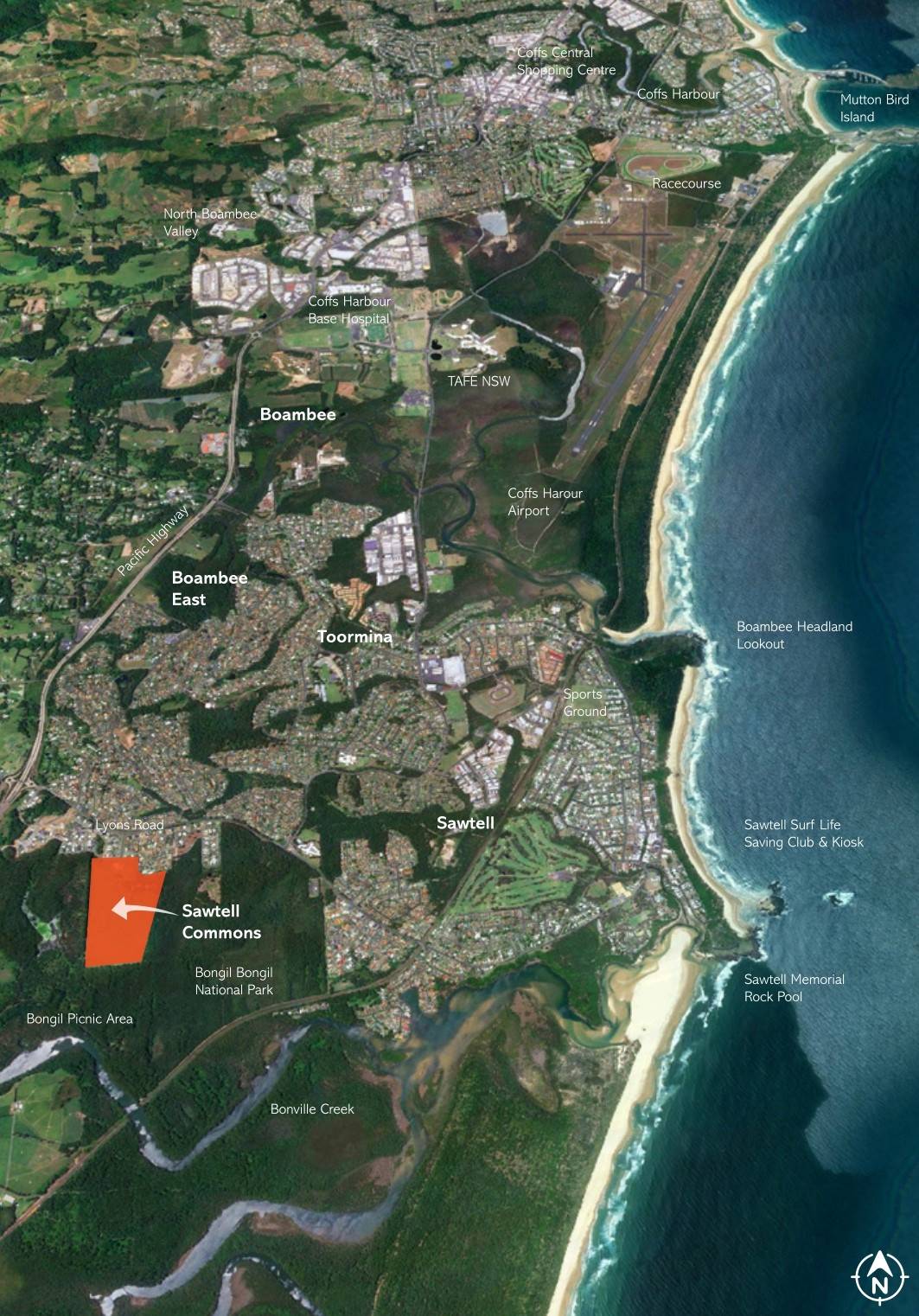 Sawtell Commons Estate - Bonville Aerial