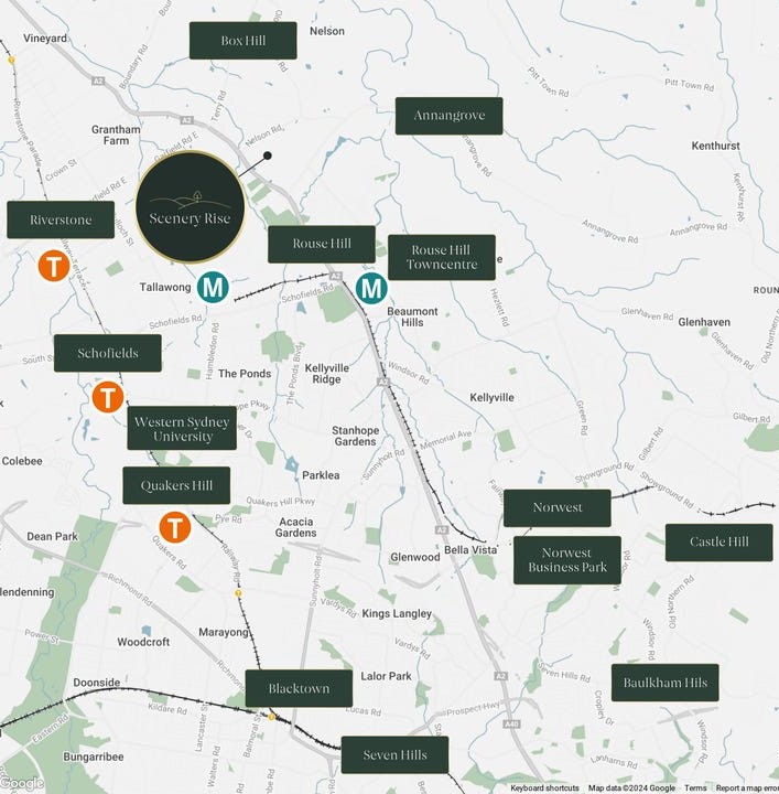Scenery Rise Estate - Box Hill Location Map