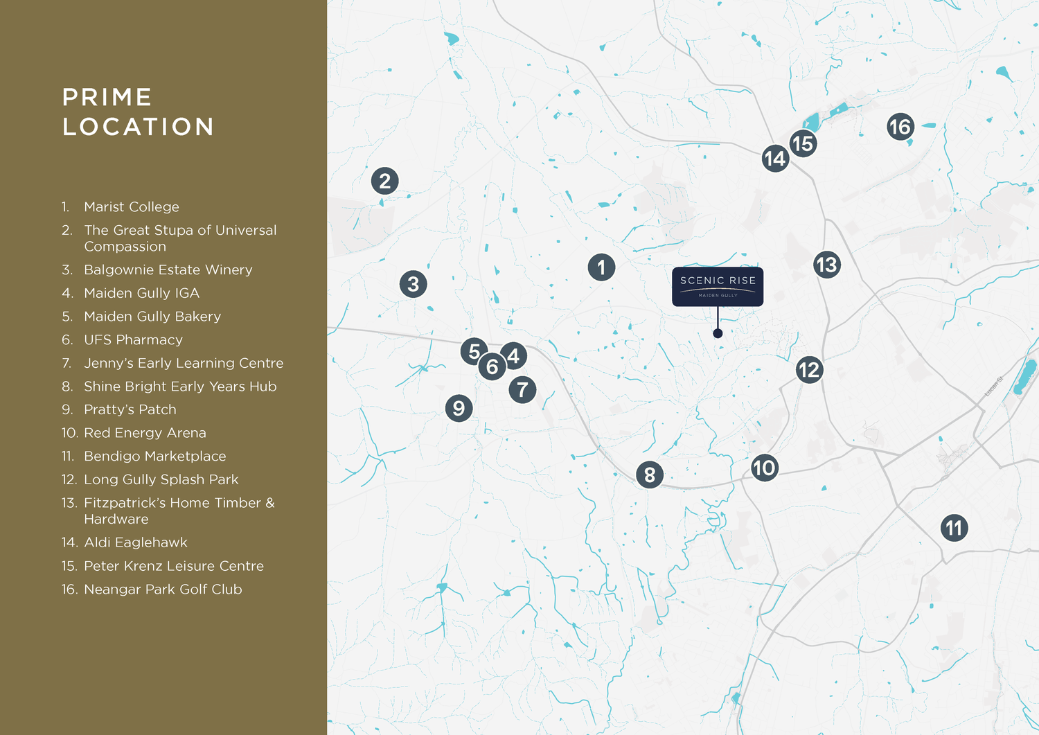 Scenic Rise Estate - Maiden Gully Location Map