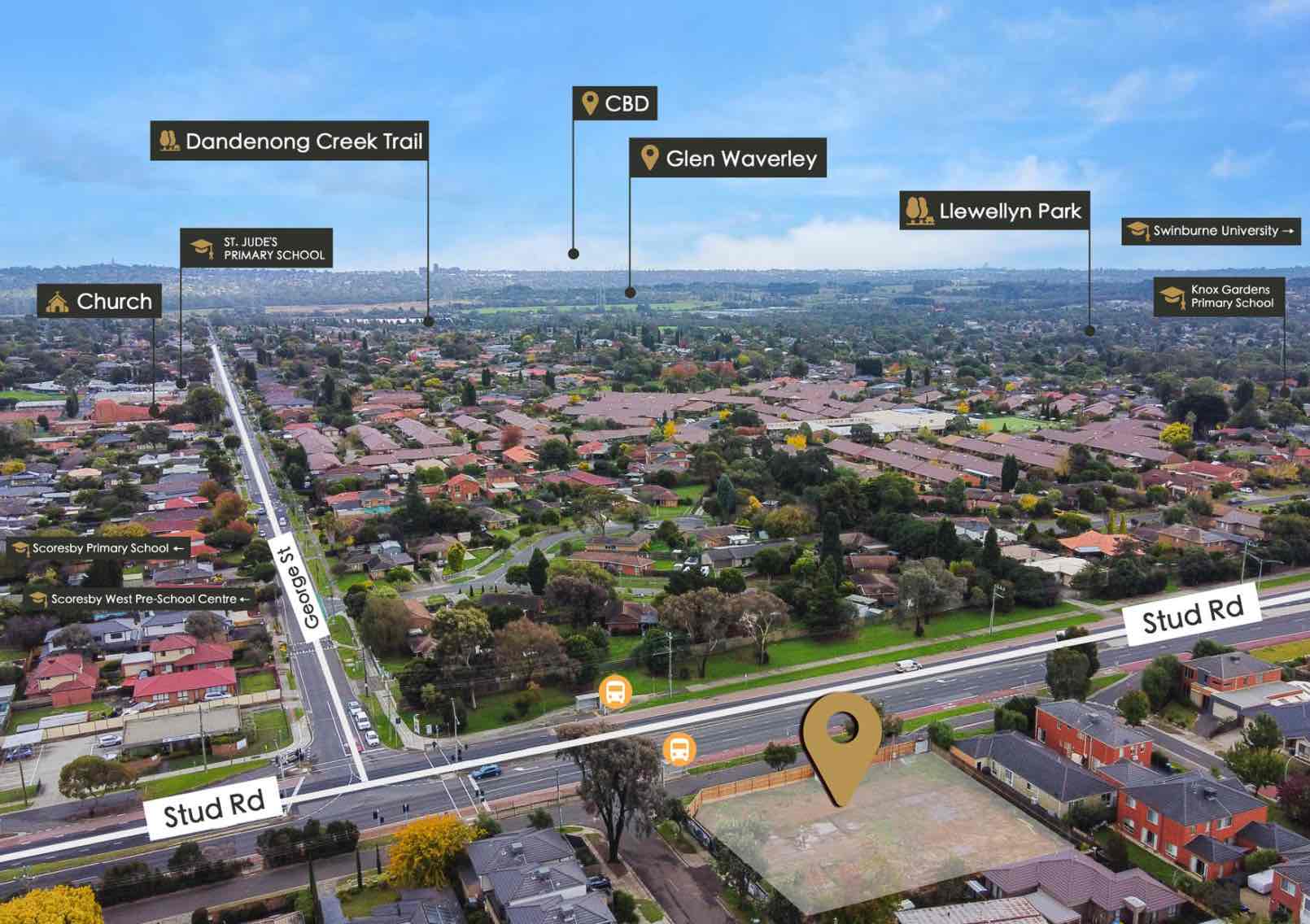 Scoresby Garden Townhouses - Scoresby Aerial