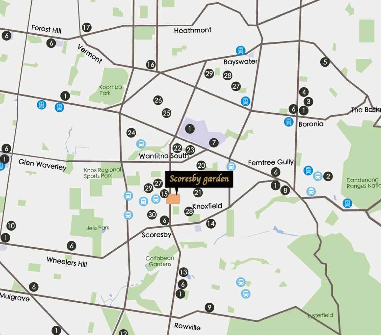 Scoresby Garden Townhouses - Scoresby Location map