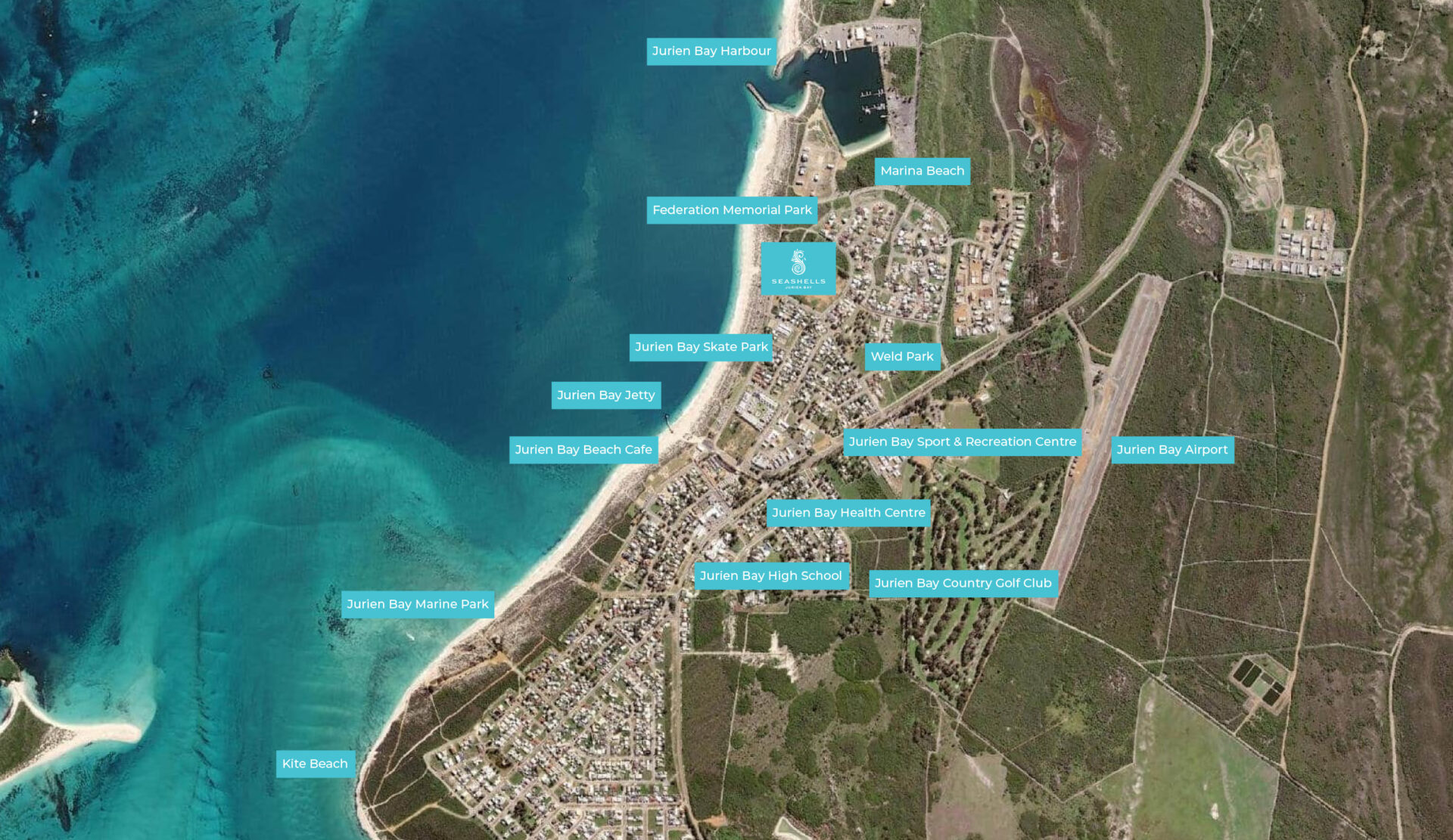 Seashells Jurien Bay Resort - Jurien Bay Location Map