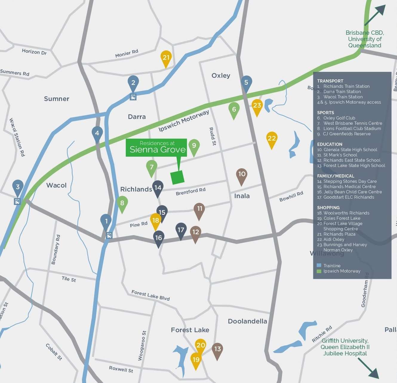 Sienna Grove Estate - Richlands Location map