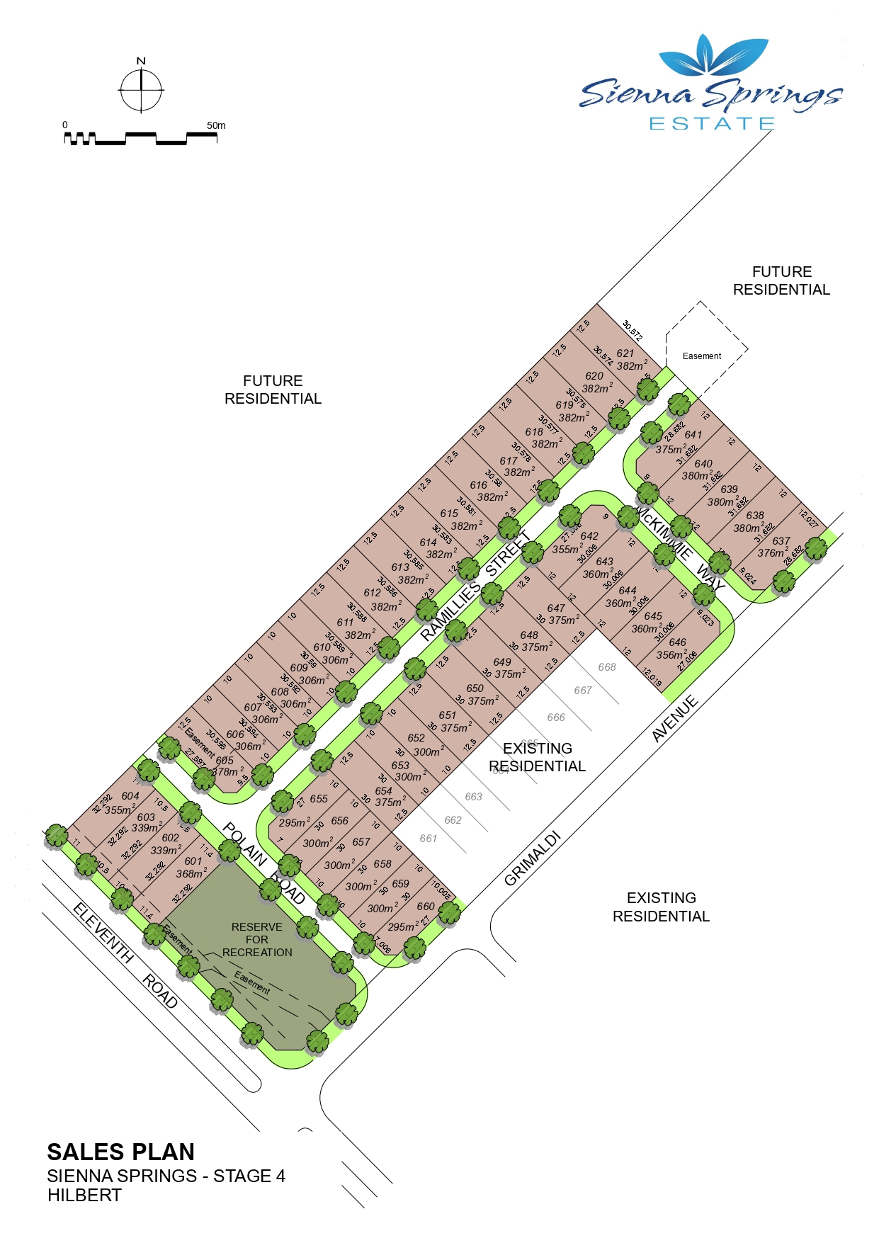 Sienna Springs Estate - Hilbert Release Map