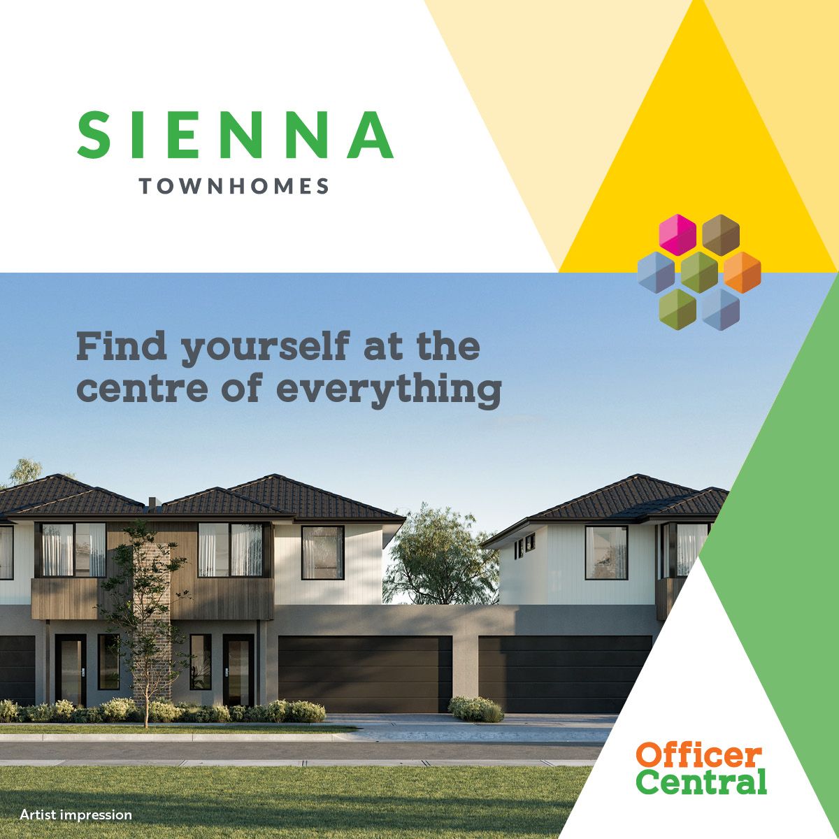 Sienna Townhomes in Officer Central Estate - 45 Rix Road, Officer VIC 3809