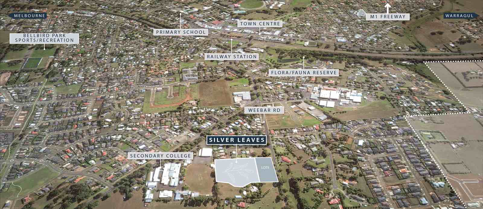 Silver Leaves Estate - Drouin Aerial