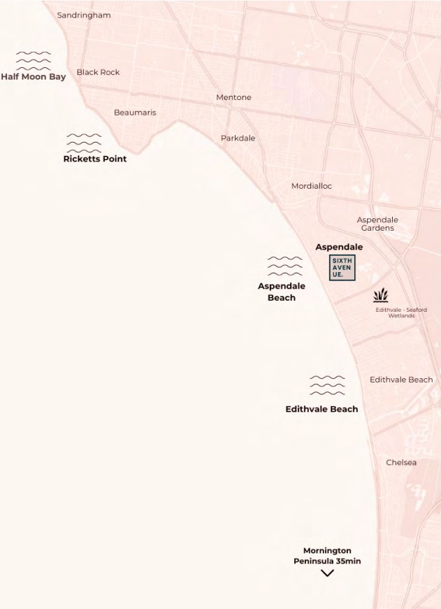 Sixth Avenue Townhomes - Aspendale Location Map
