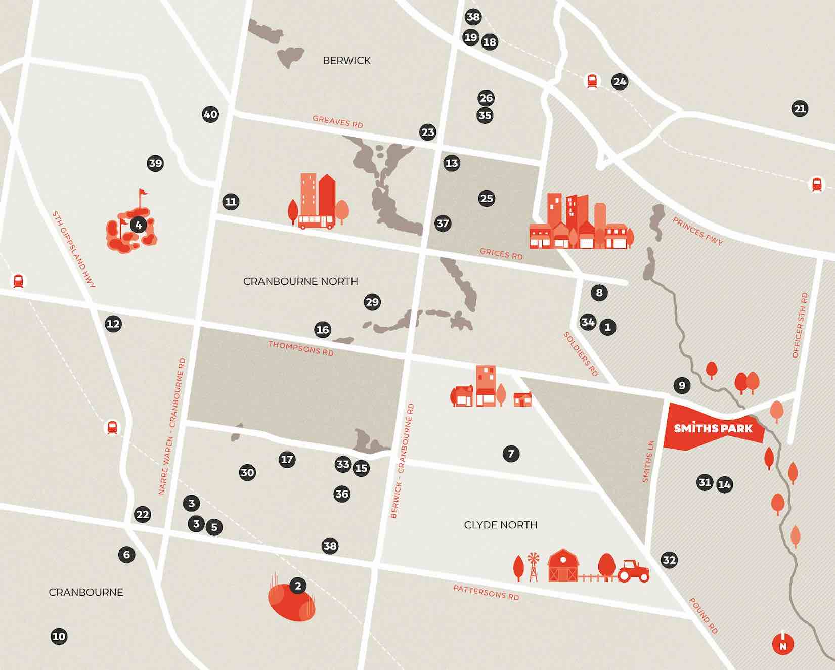 Smiths Park Estate - Clyde North Location map