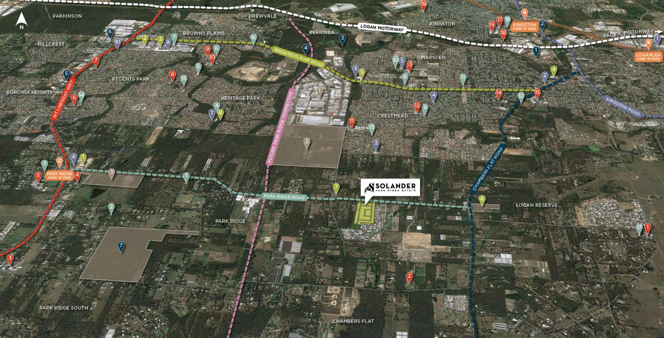 Solander Estate - Park Ridge Aerial