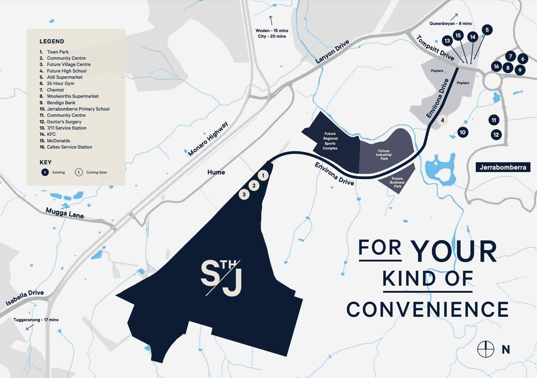 South Jerrabomberra Estate - Tralee Location map