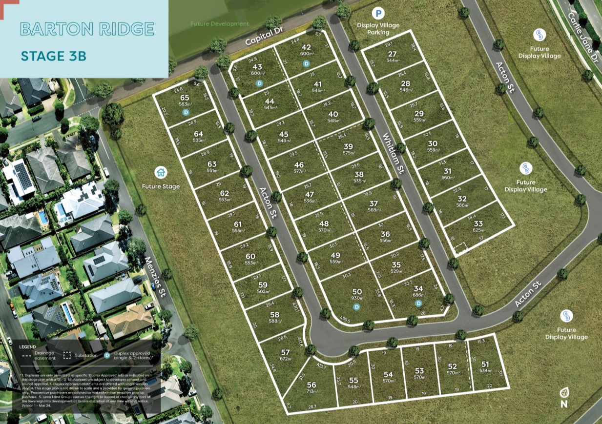 Sovereign Hills Estate - Thrumster Release Map