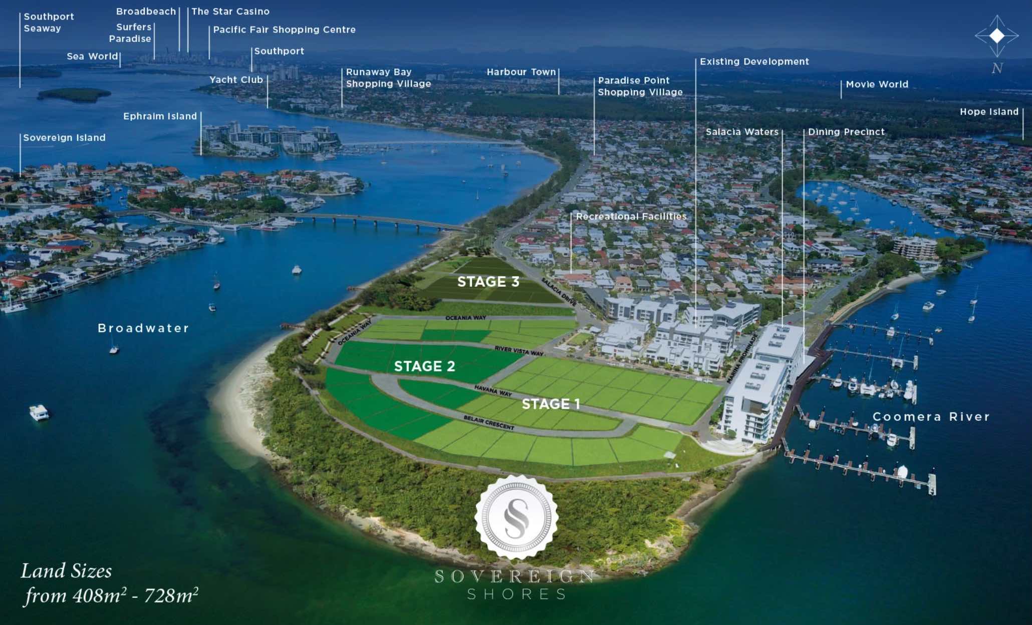 Sovereign Shores Estate - Paradise Point Aerial