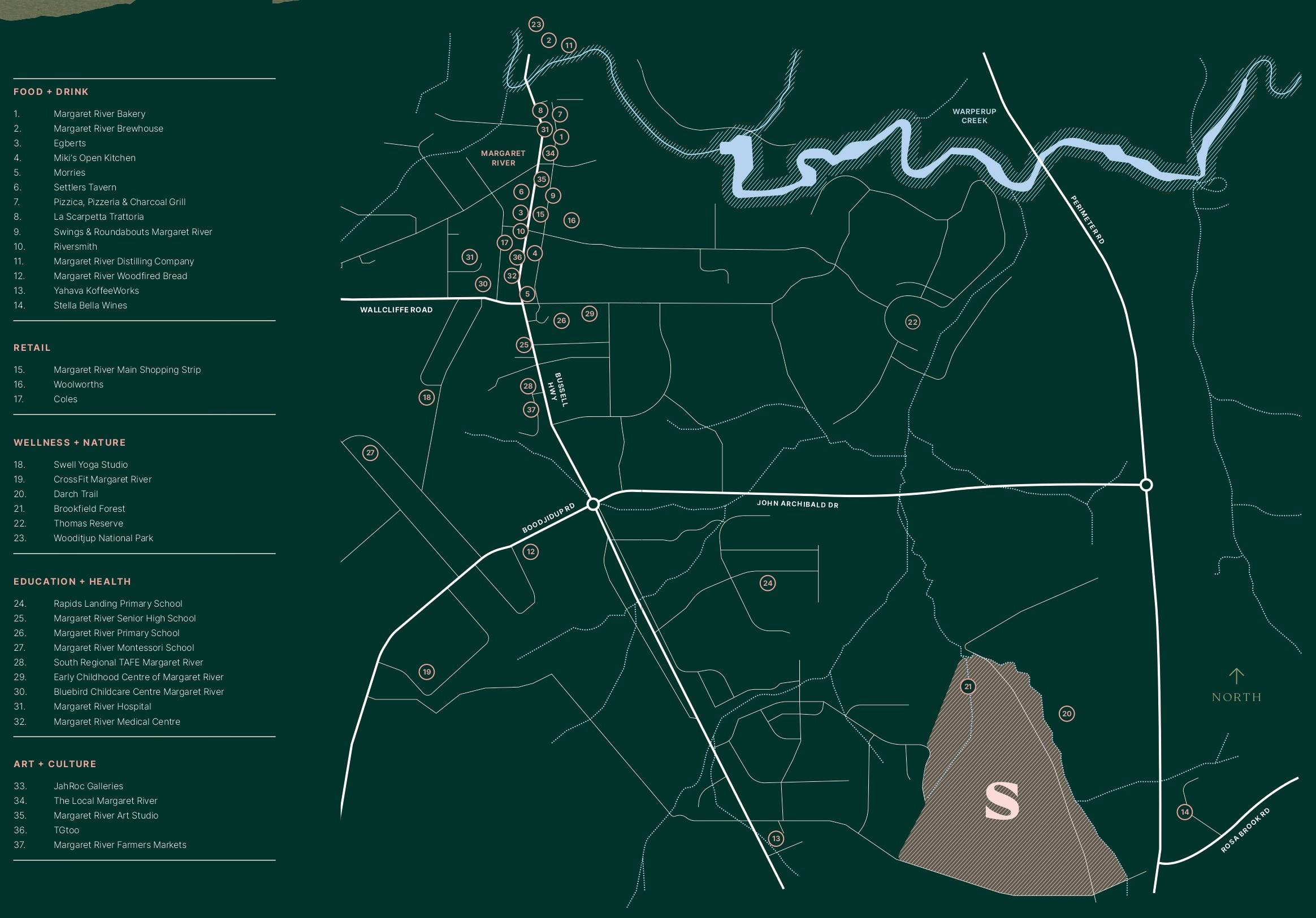 Spindrift Estate - Margaret River Location Map