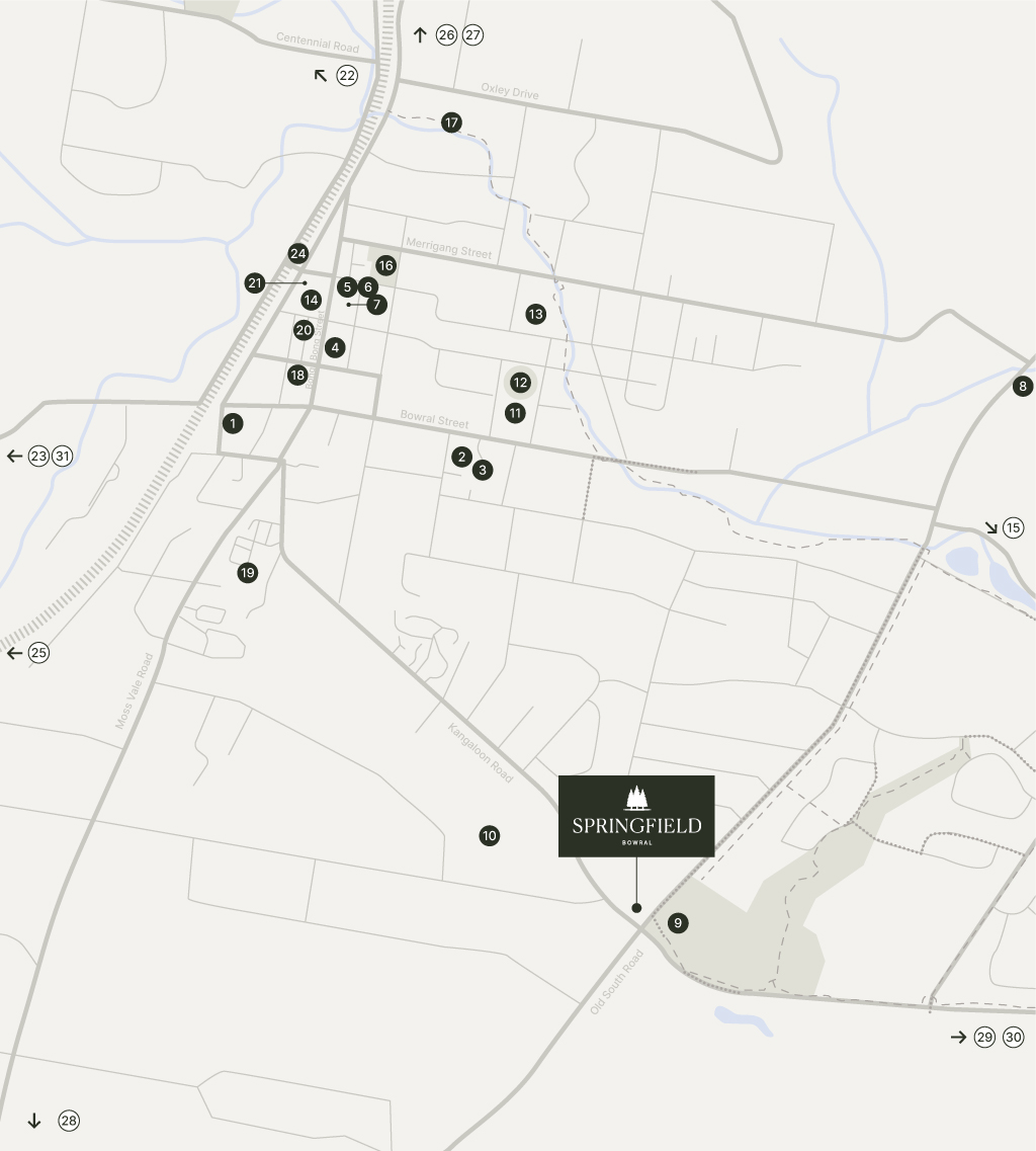 Springfield Bowral Townhomes - Bowral Location Map