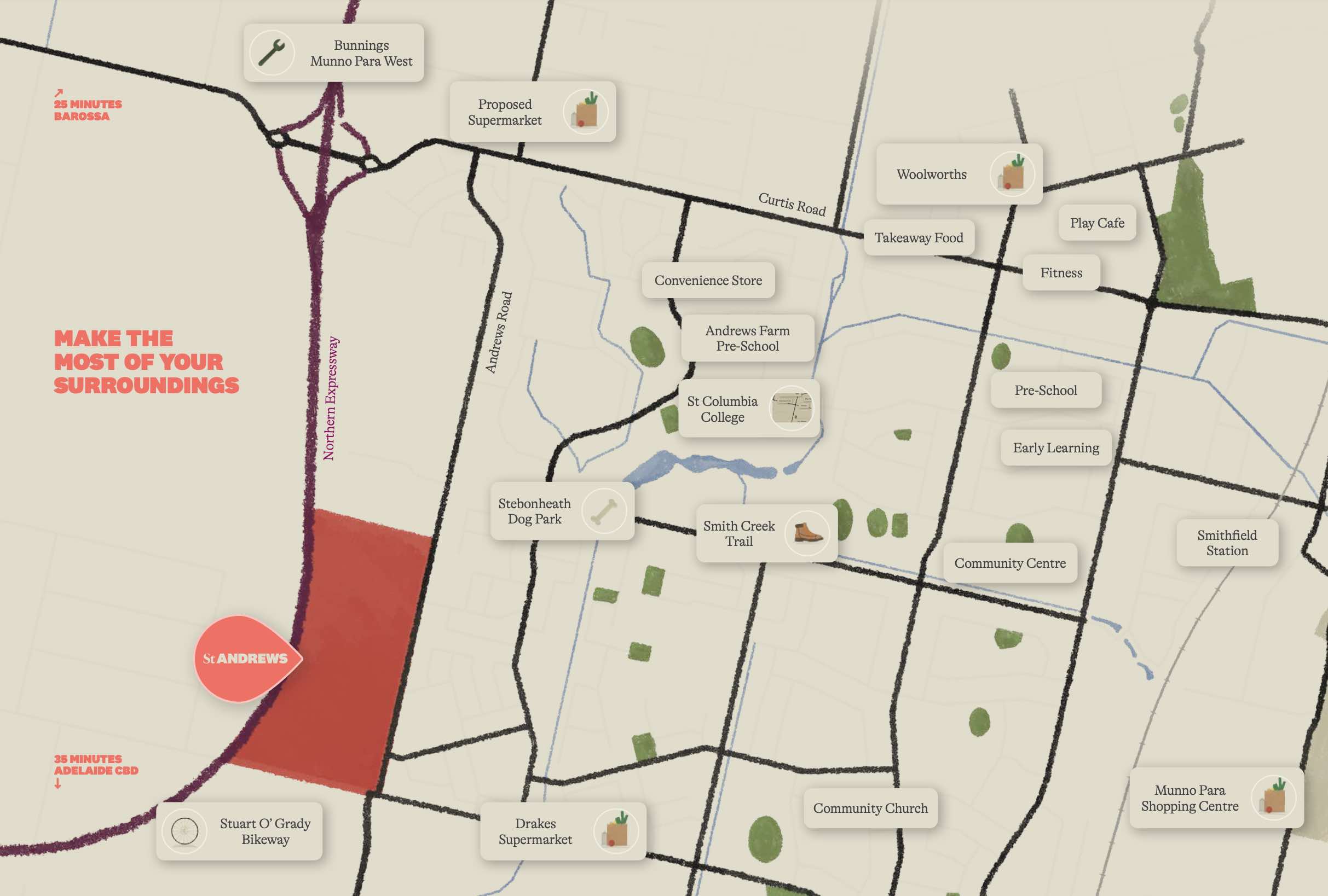St Andrews Estate - Andrews Farm Location map