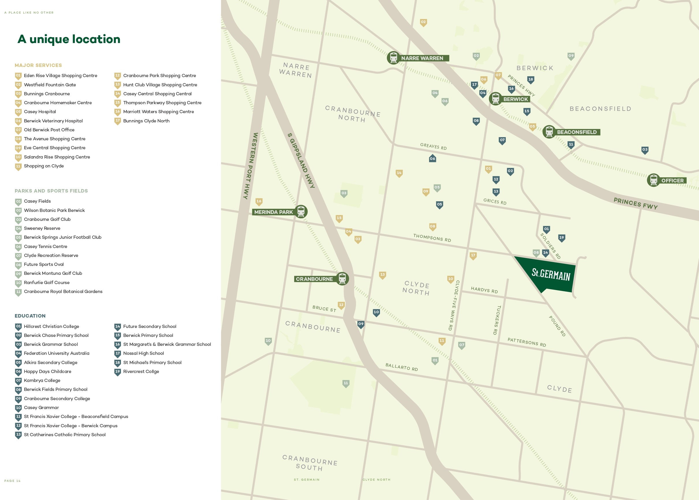 St Germain Estate - Clyde North Location Map