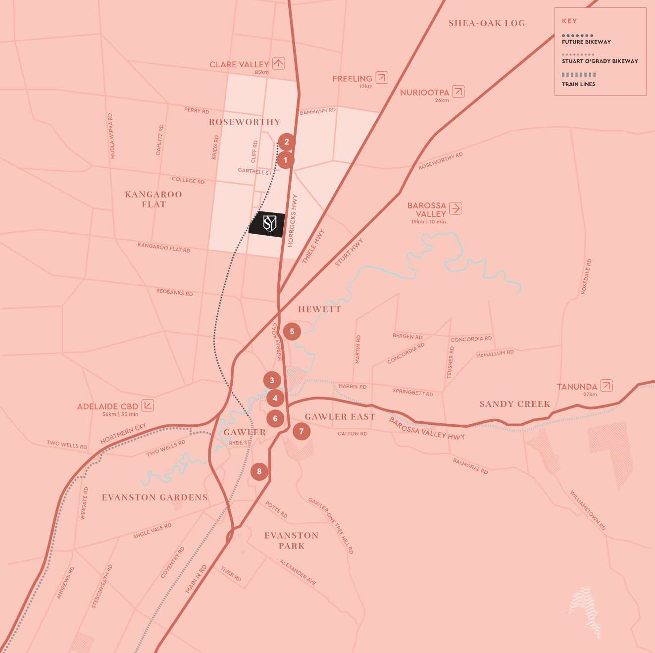 St Yves Estate - Roseworthy Location m Location Map
