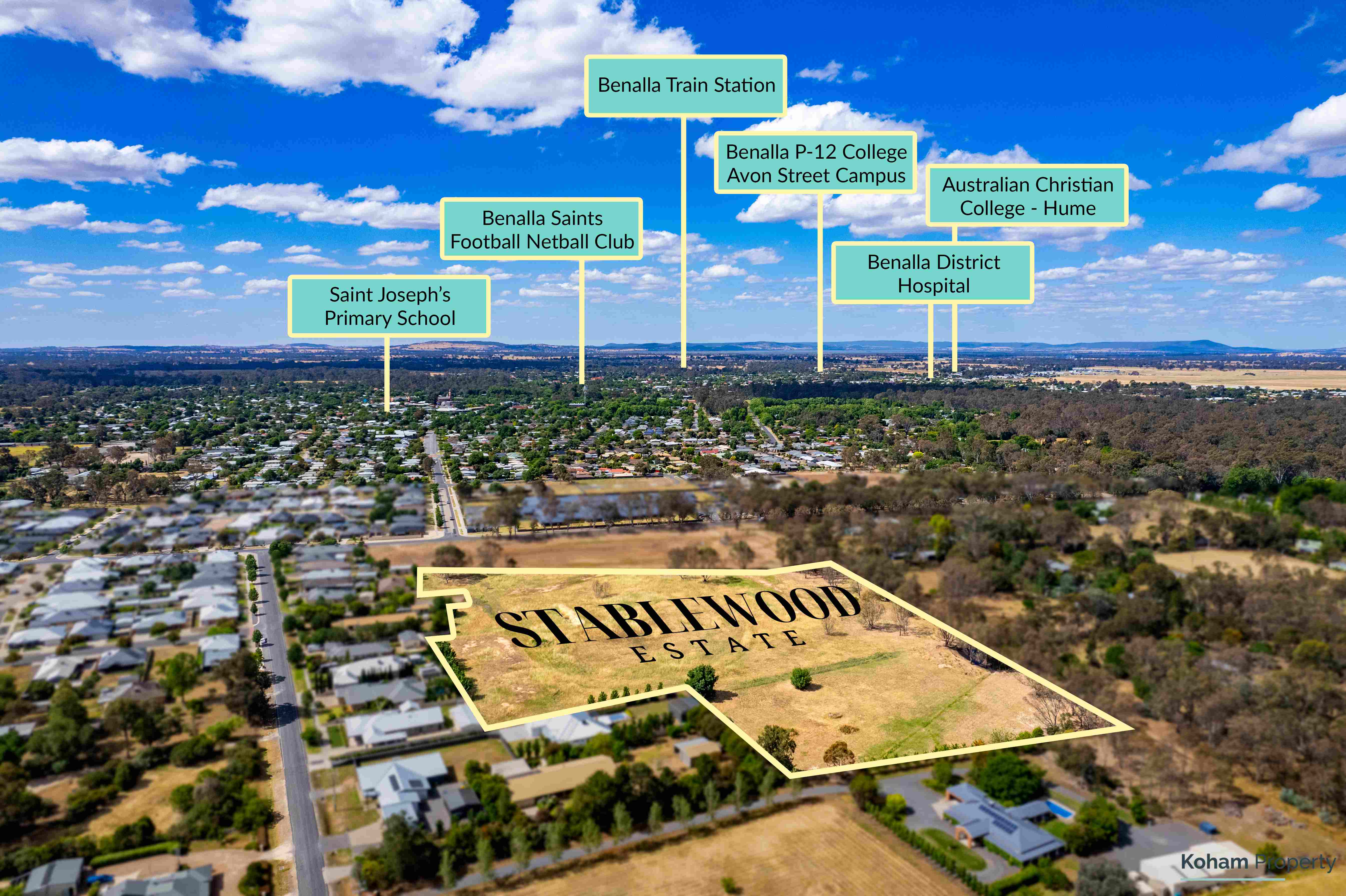 Stablewood Estate - Benalla Aerial