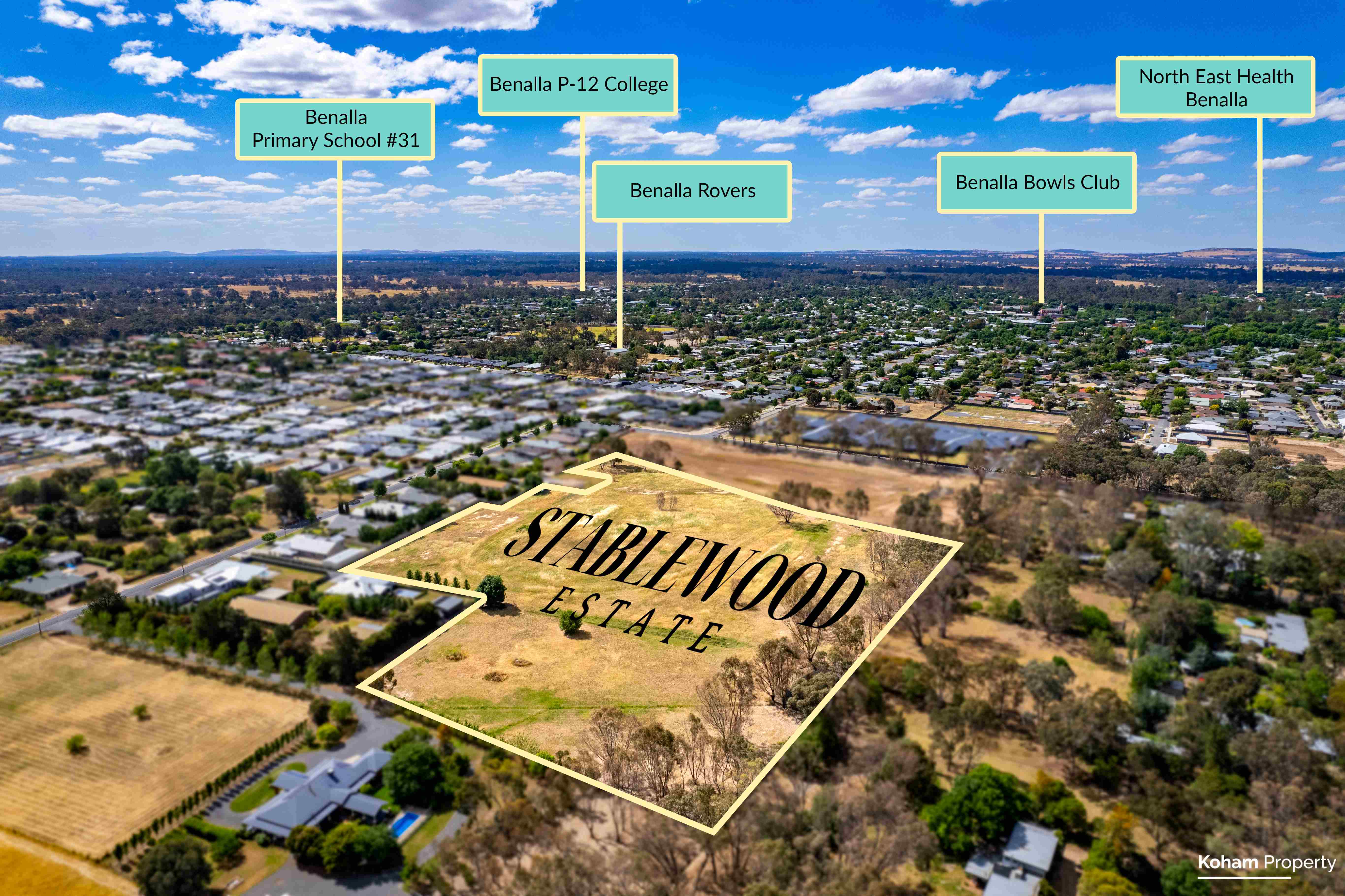 Stablewood Estate - Benalla Aerial