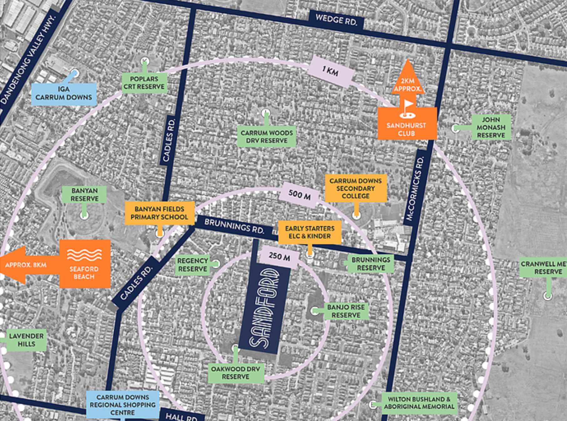 Standford Estate - Carrum Downs Location map