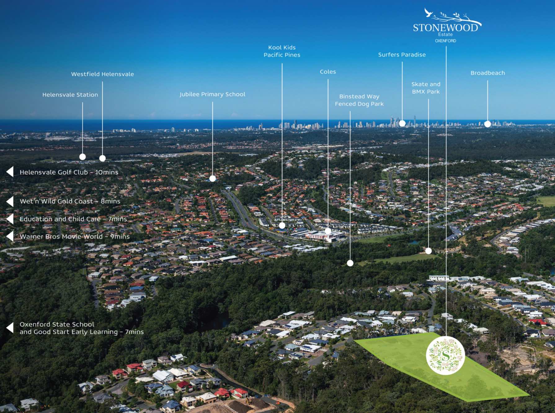 Stonewood Estate - Oxenford Aerial