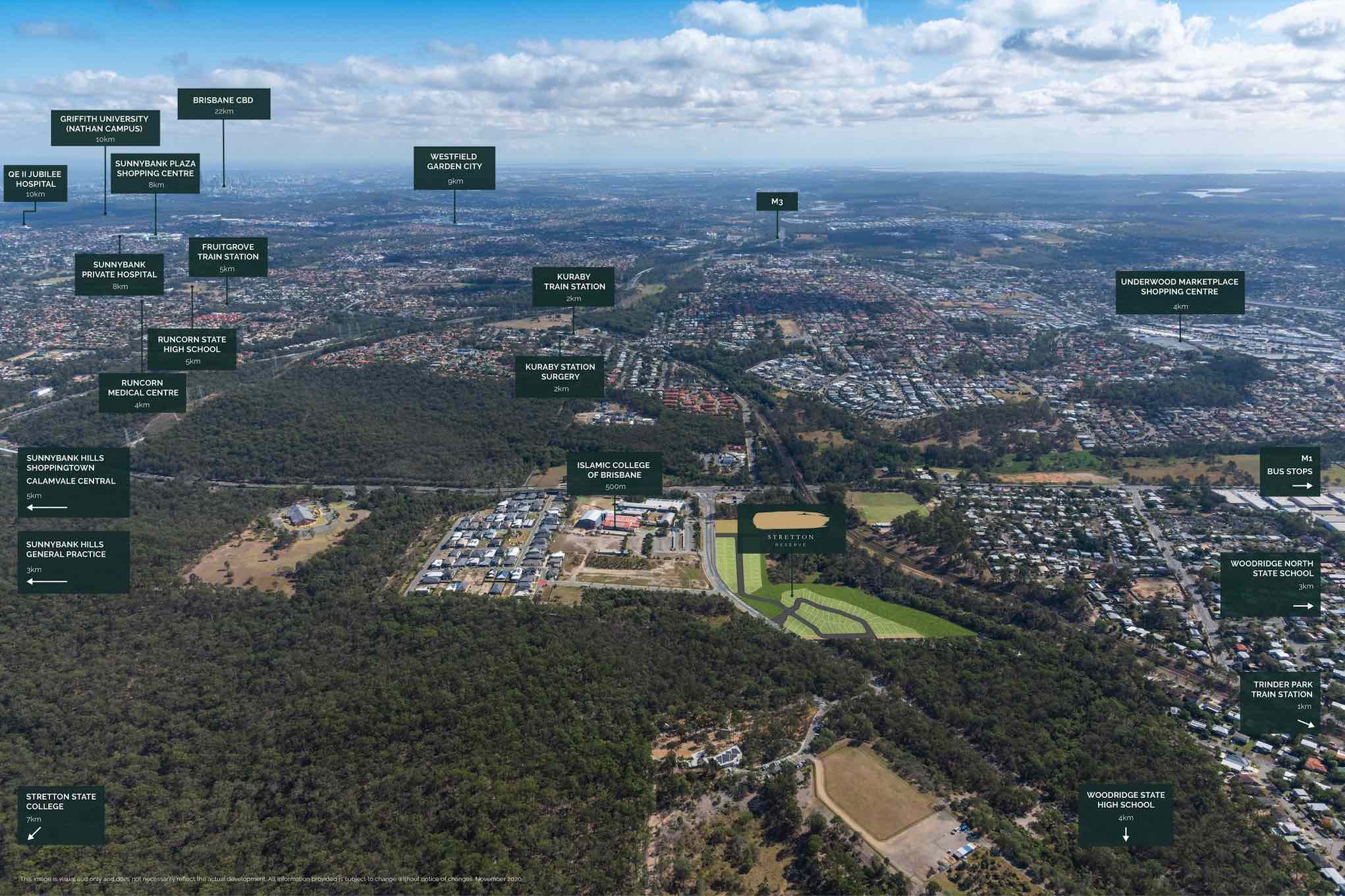 Stretton Reserve Estate - Karawatha Aerial