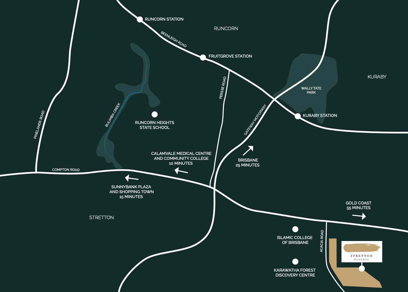 Stretton Reserve Estate - Karawatha Location map