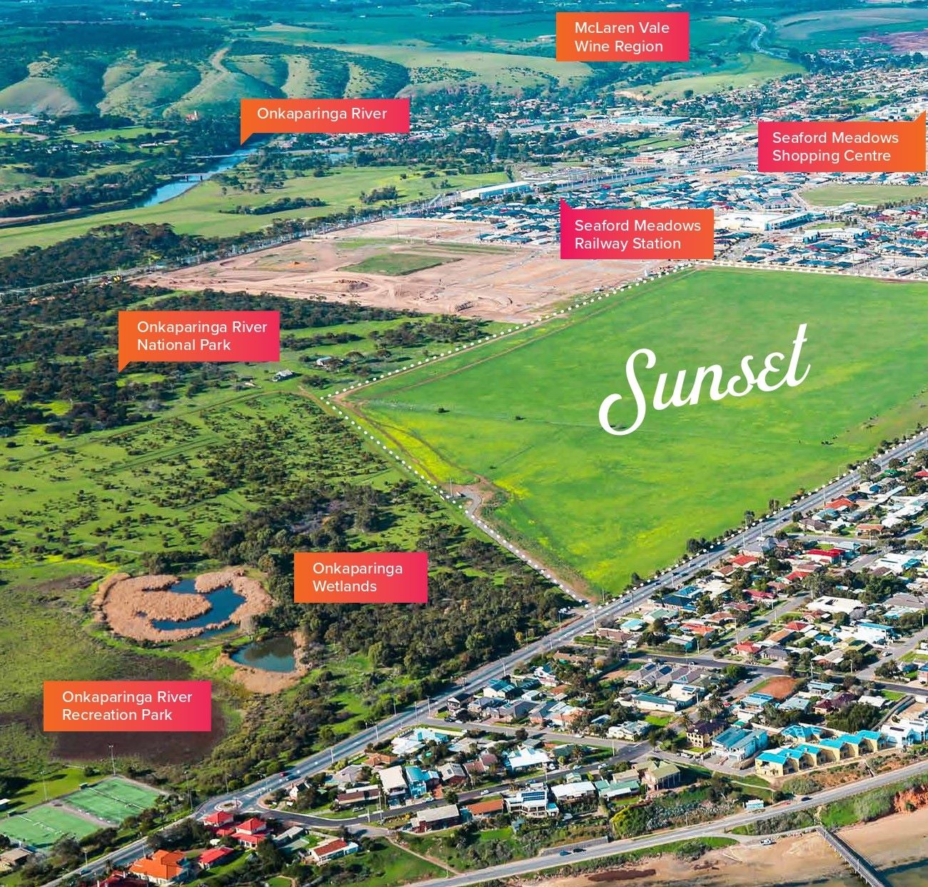 Sunset Estate - Seaford Meadows Aerial