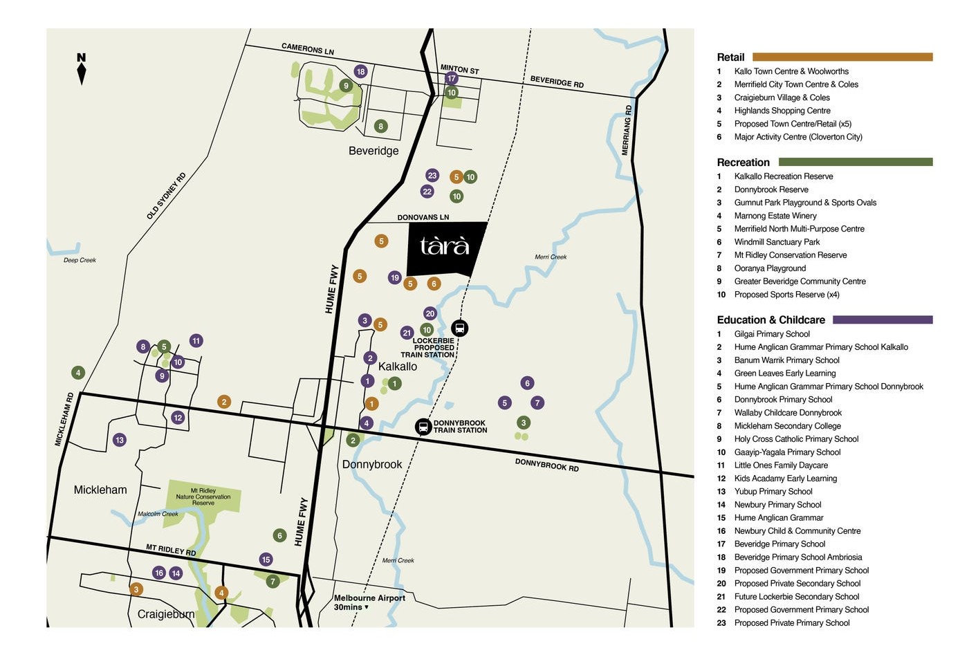 T--r-- Estate - Beveridge Location Map