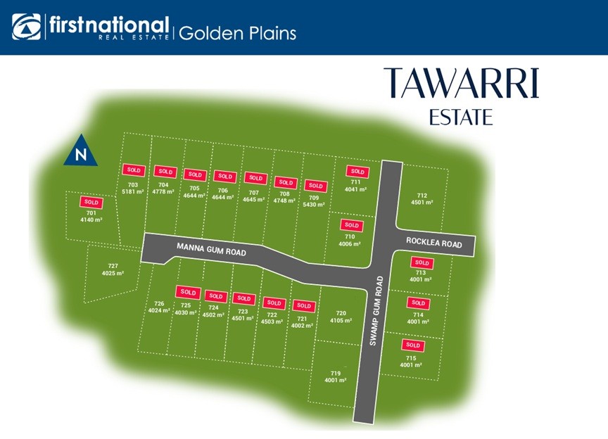 Tawarri Estate - Teesdale Release Map