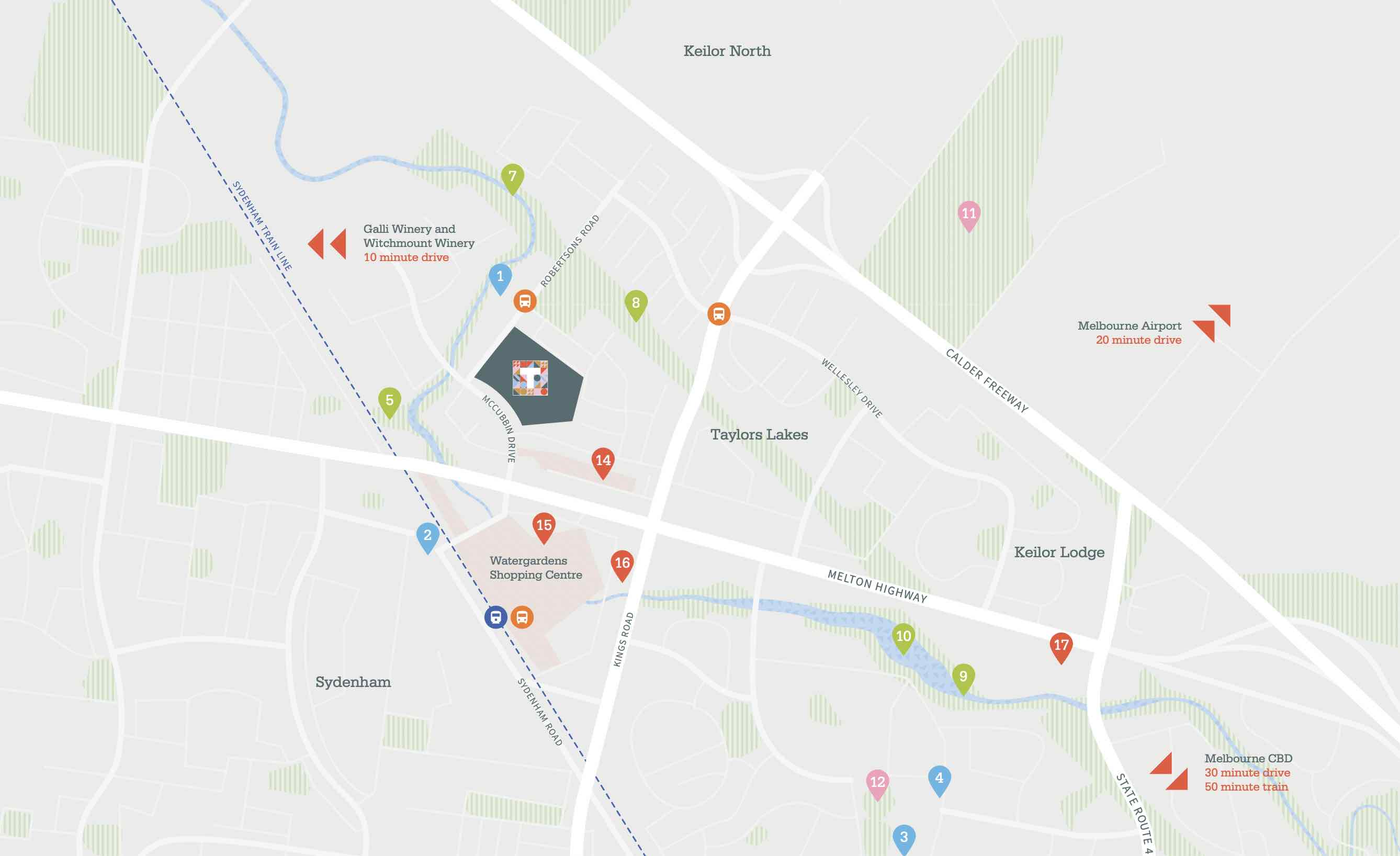 Taylors Quarter Estate - Taylors Lakes Location map