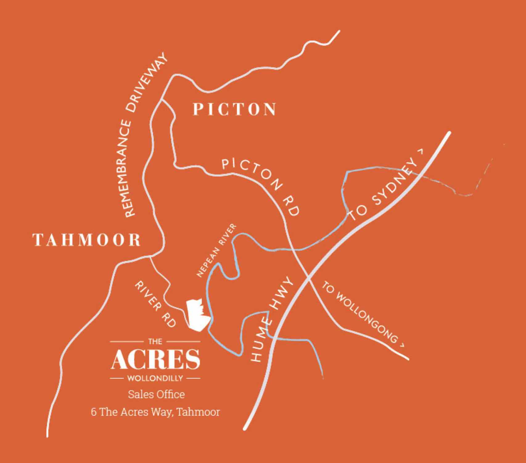The Acres Wollondilly Estate - Tahmoor Location map