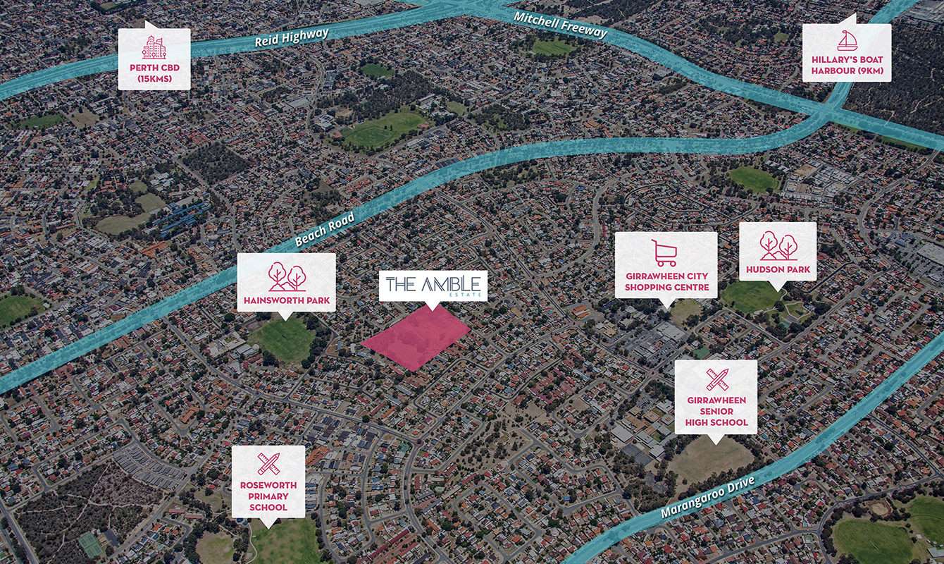 The Amble Estate - Girrawheen Aerial