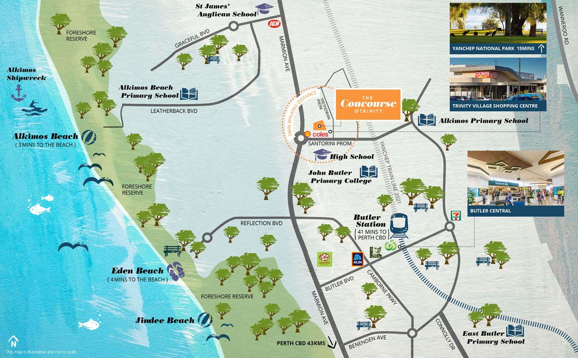 Trinity Estate - Alkimos Location Map