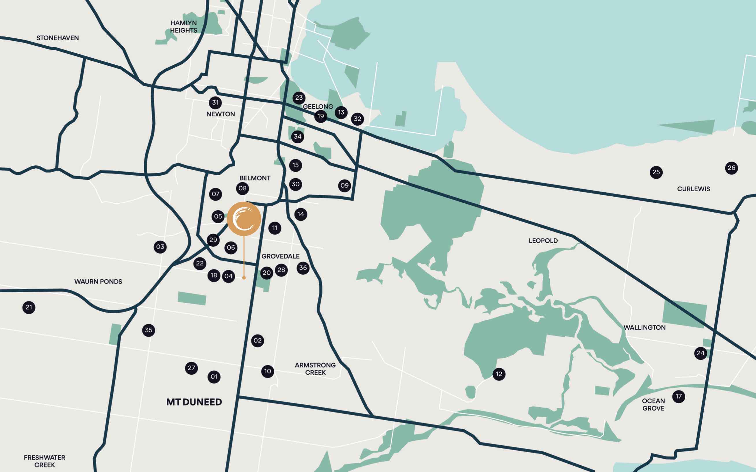 The Creek Estate - Mount Duneed Location map