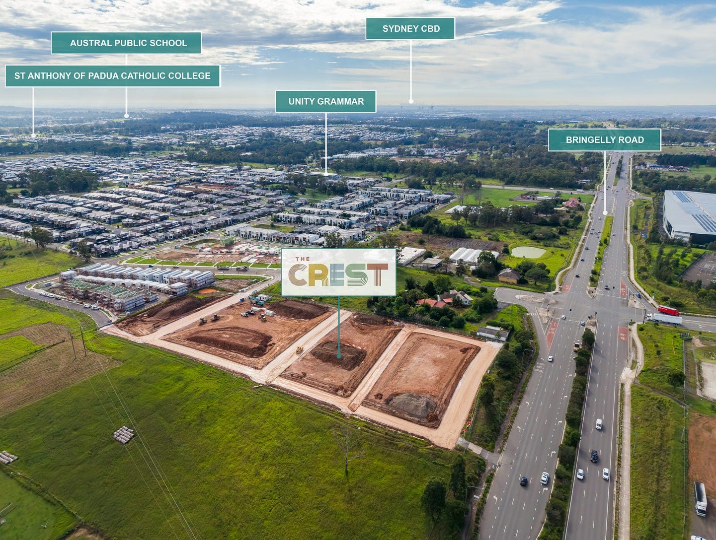 The Crest Estate - Austral Aerial