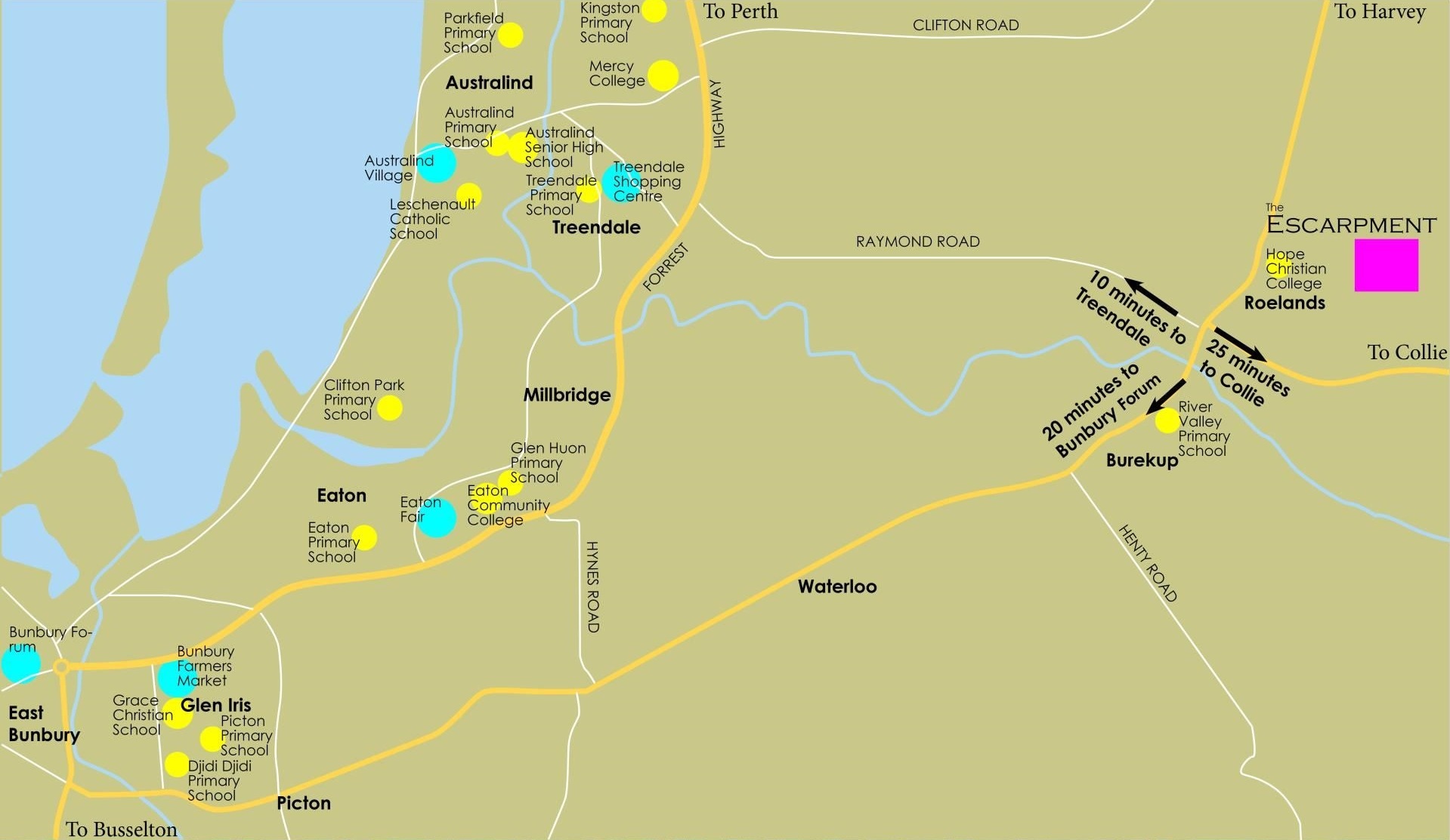 The Escarpment Estate - Roelands Location Map