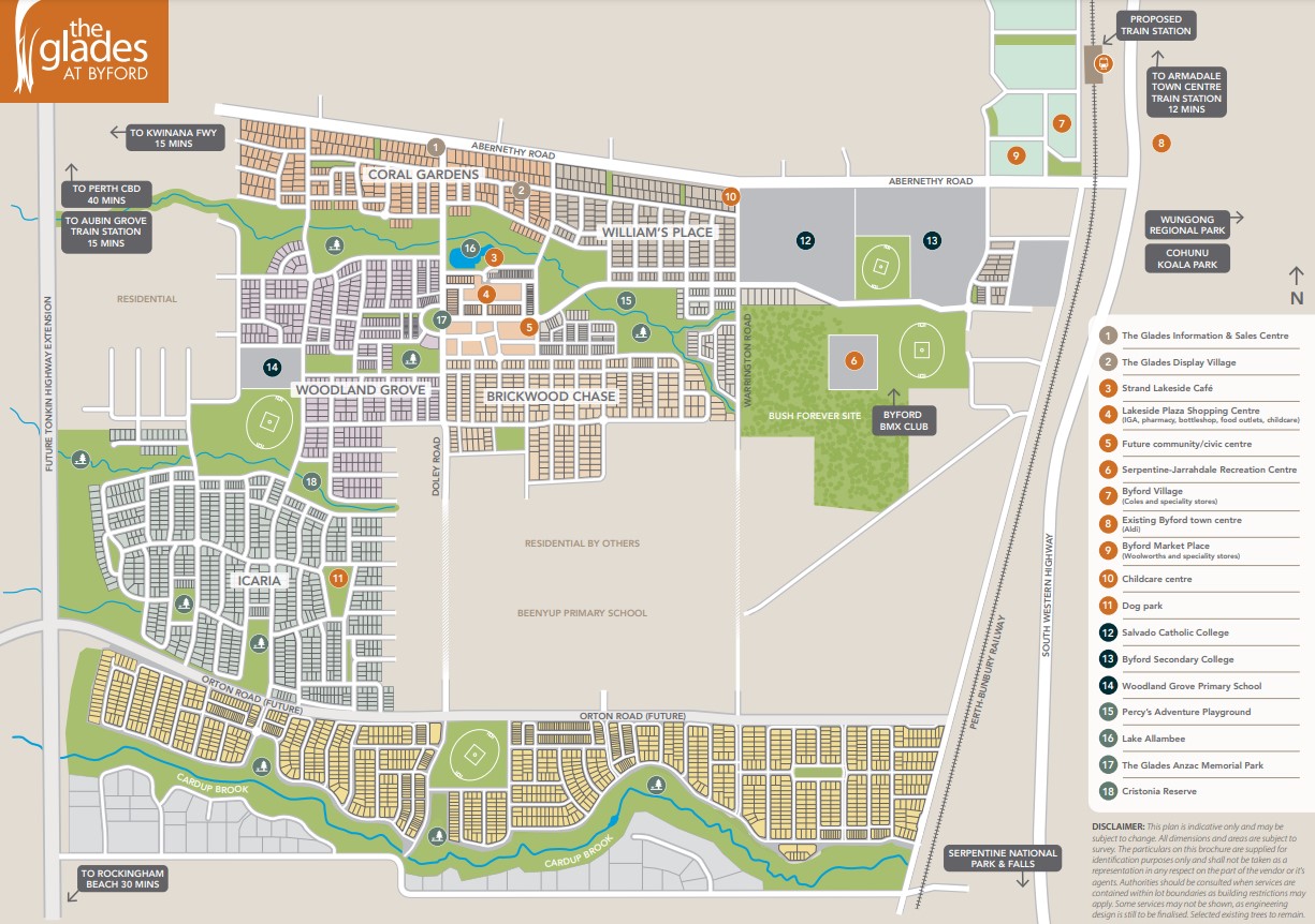 The Glades Estate - Byford Location Map