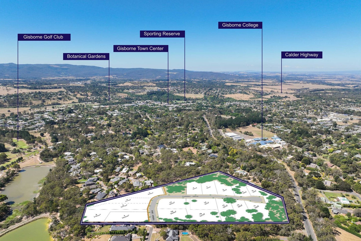 The Greens Estate - Gisborn Aerial