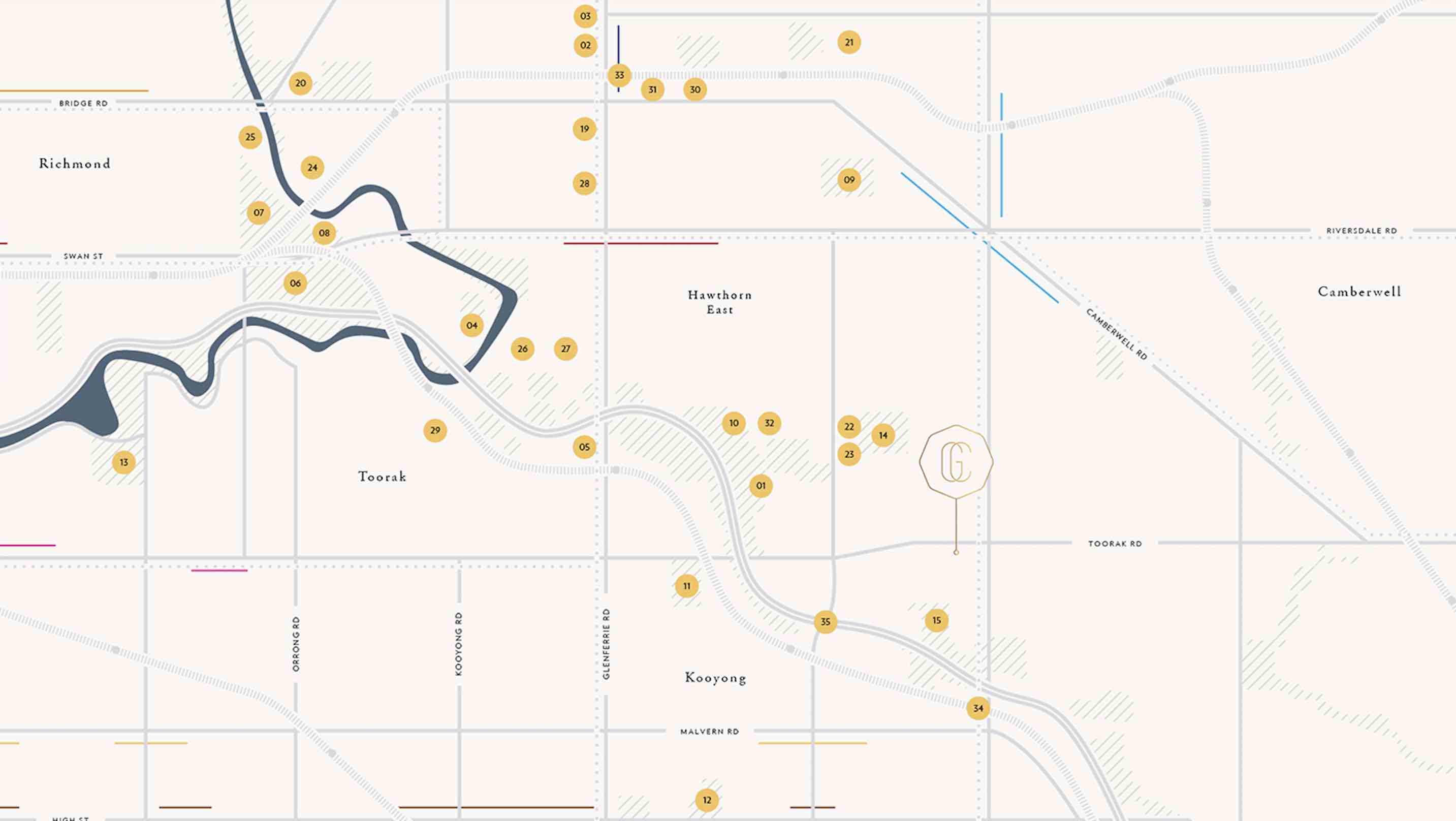 The Grosvenor Collection - Hawthorn East Location map
