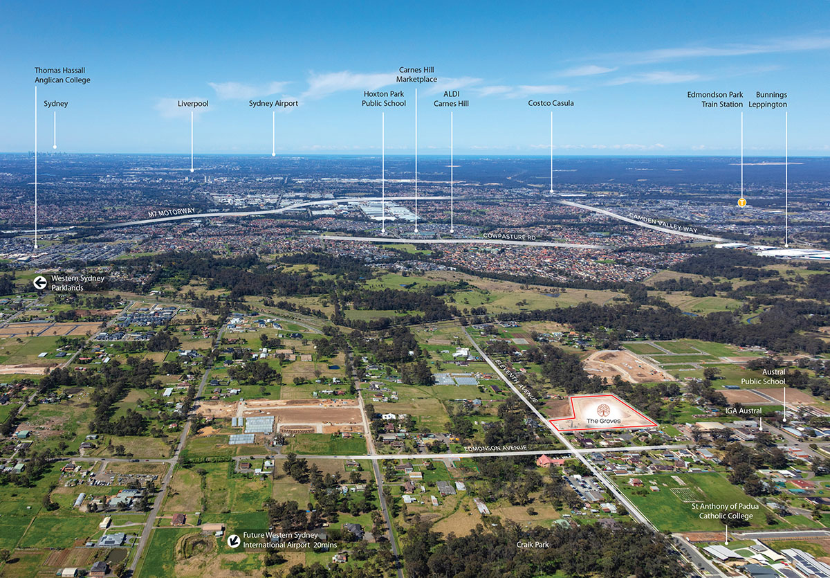 The Groves Estate - Austral Aerial