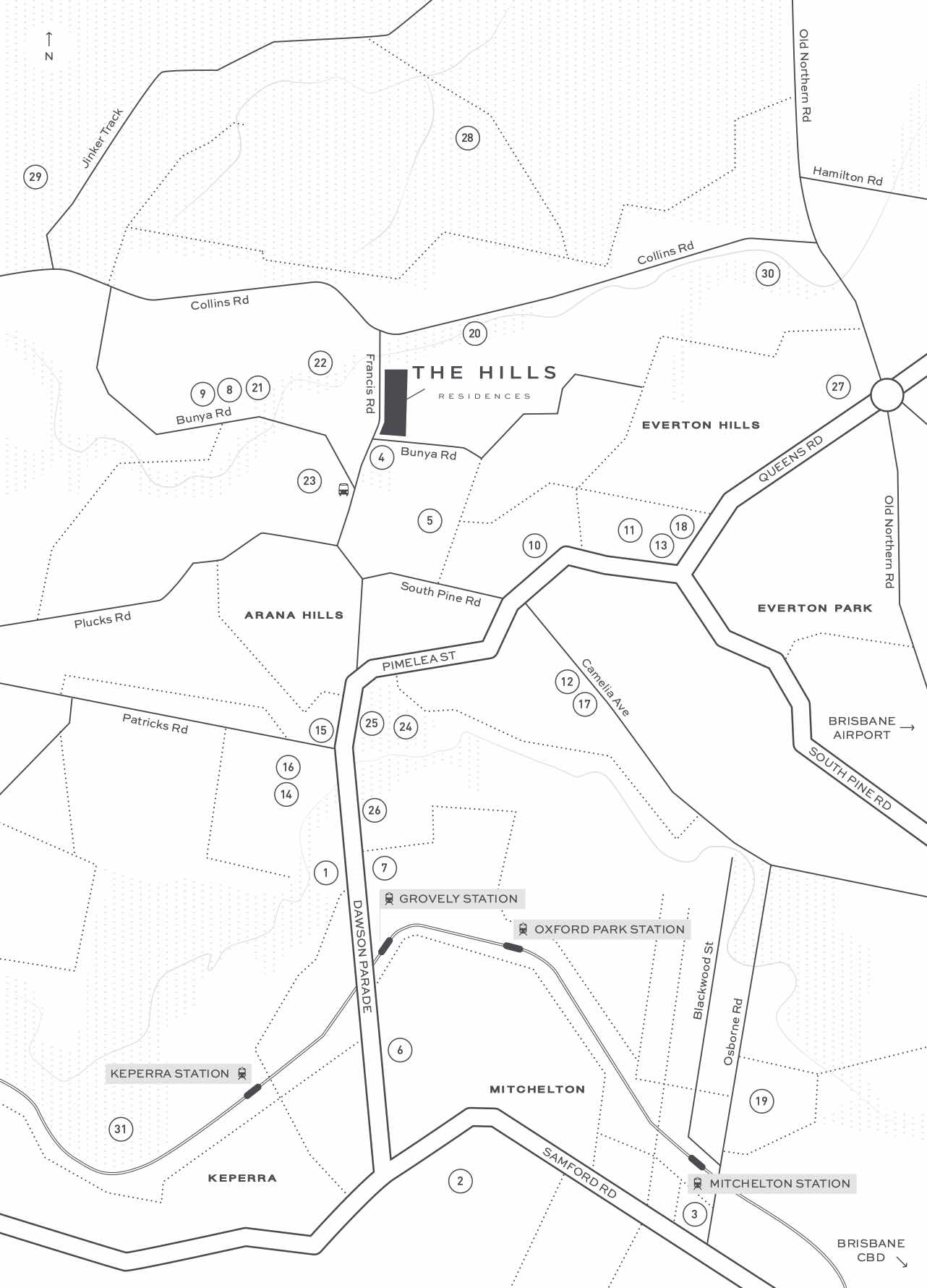 The Hills Residences Estate - Everton Hills Location map