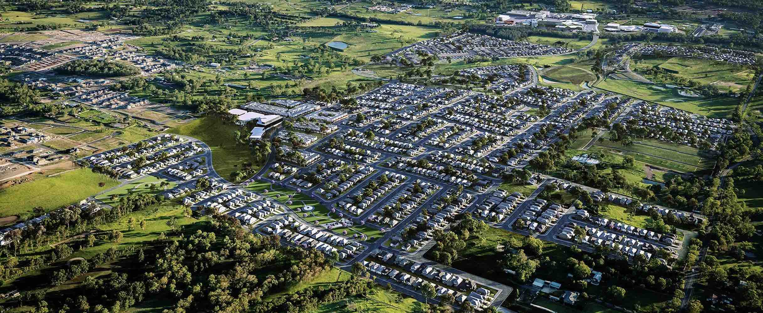 The Hills of Carmel Estate - Box Hill Aerial Render