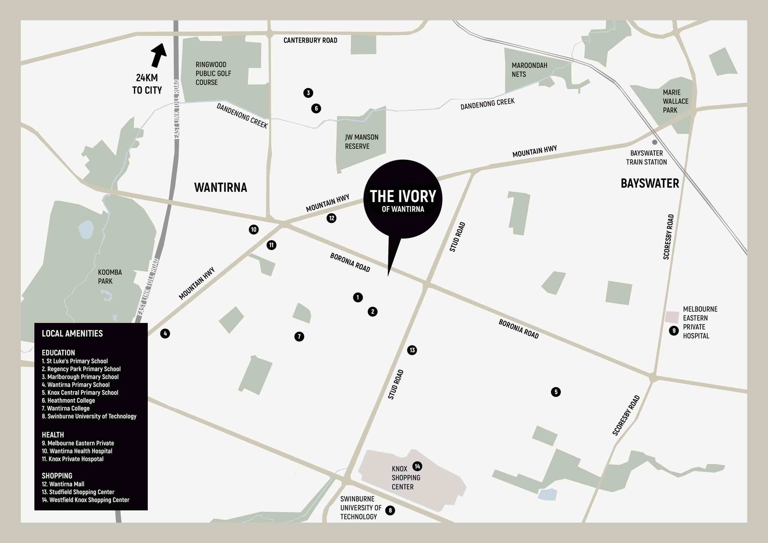 The Ivory of Wantirna Estate - Wantirna Location map