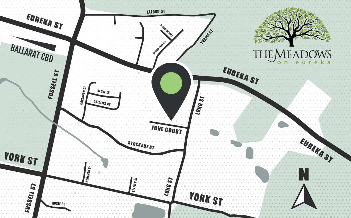 The Meadows on Eureka Estate - Ballarat East Location Map