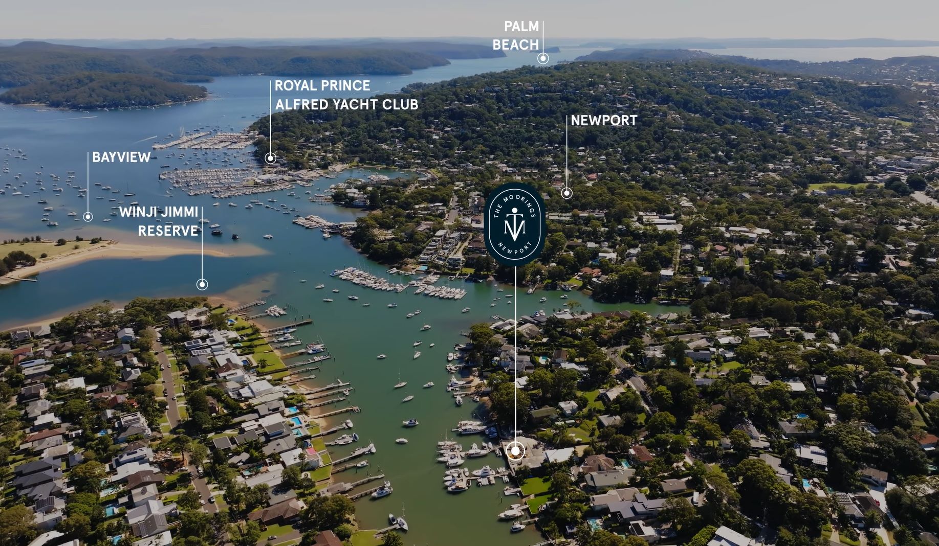 The Moorings Estate - Newport Aerial