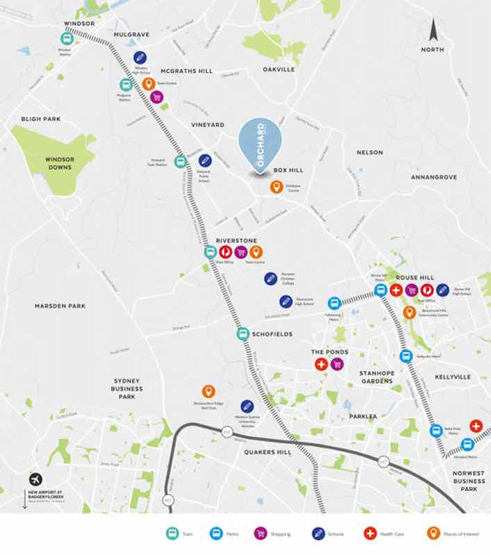 The Orchard Project Box Hill Location map