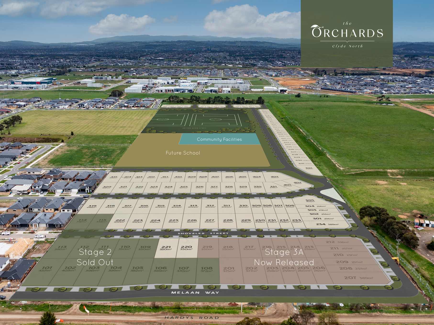 The Orchards Estate - Clyde North Aerial