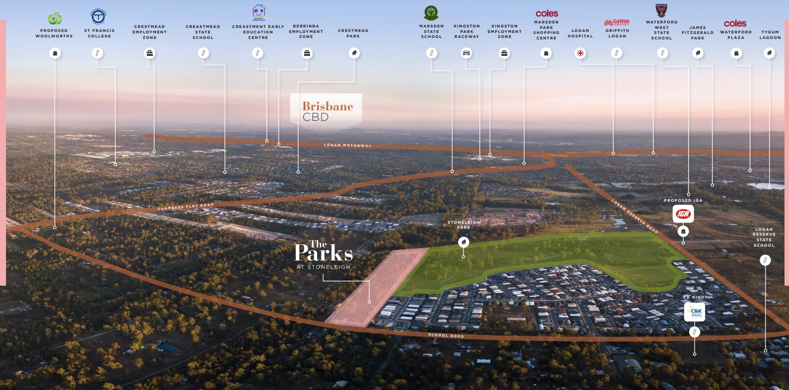 The Parks at Stoneleigh - Logan Reserve Location