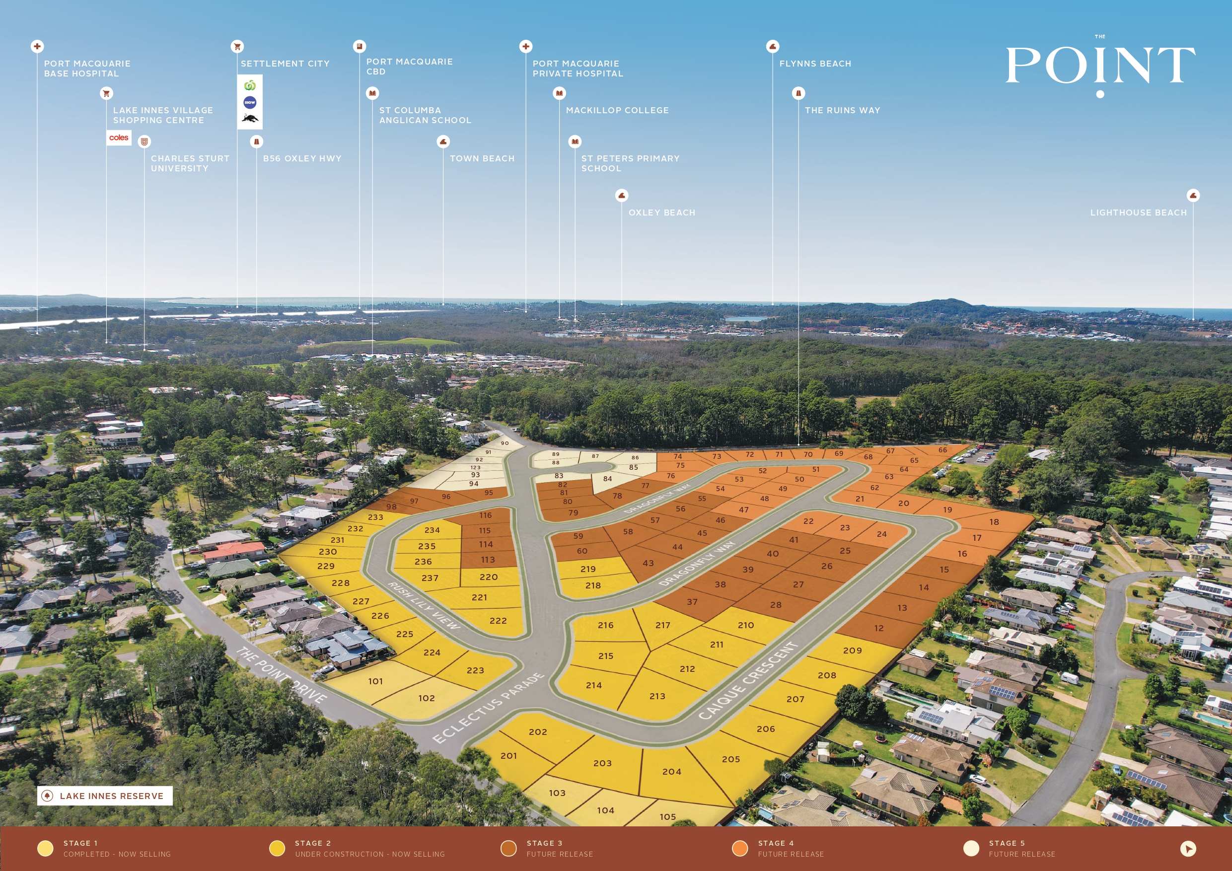 The Point Estate - Port Macqu Aerial